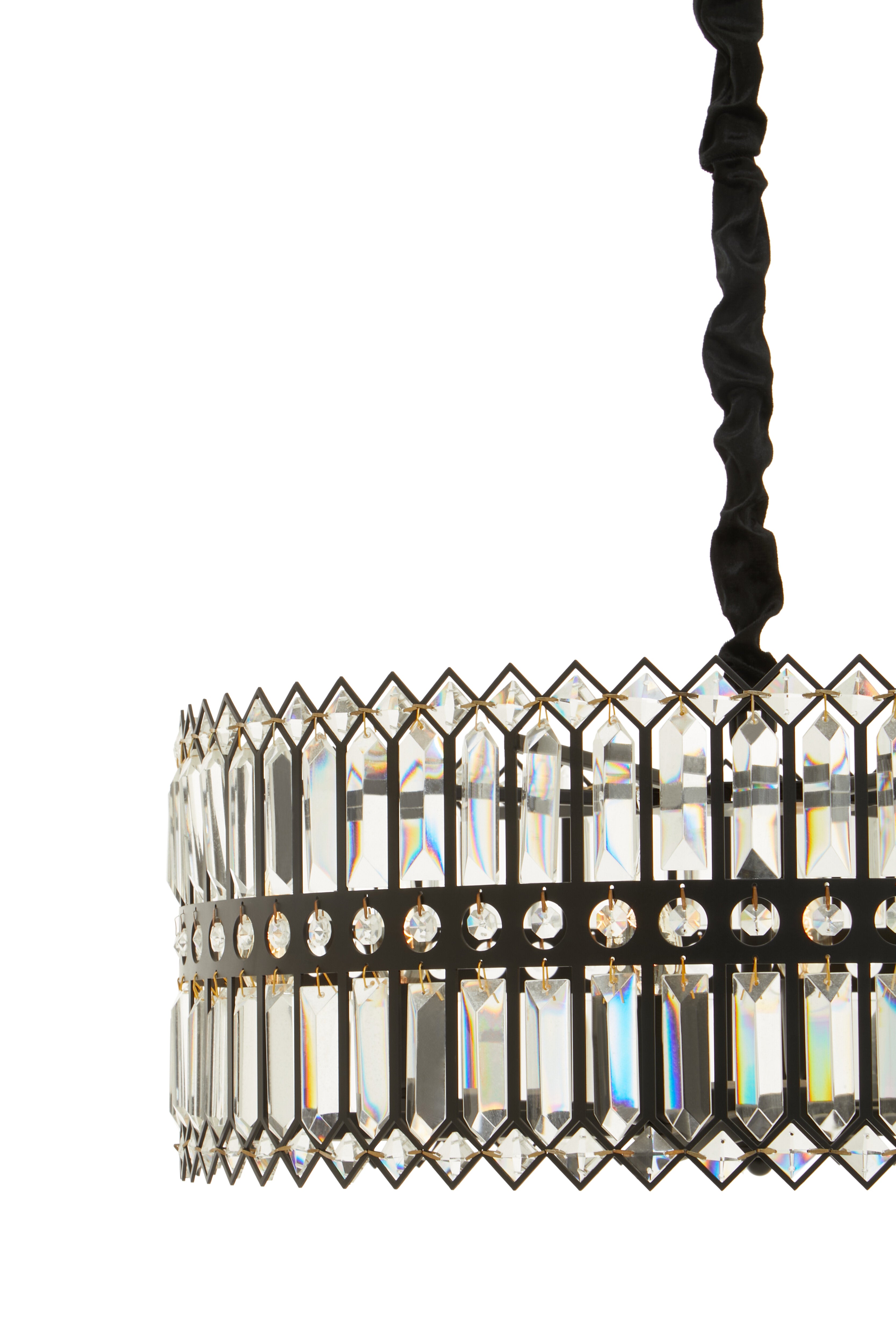 Brentwood Six Bulb Black Crystal Chandelier